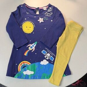 Space-Themed Dress and Leggings Set